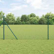 vidaXL Ground Fix Welded Wire Fence 25 x 1 m PVC-Coated Steel Green
