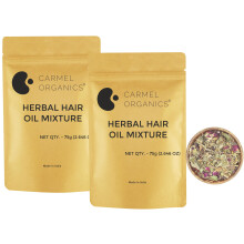 Carmel Organics Herbal Hår Olja Blandning - 75Gm (Pack Om 2) | 21 Närande Örter För Hälsosamt Hår