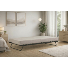 (2ft6 Small Single, Black) Iris Metal Trundle Bed