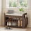 Homcom (Brown) HOMCOM Shoe Bench Cushioned Seat 100 cm 8