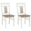 VidaXL vidaXL Dining Chair 2 pcs White and Natural Solid Rubber Wood 3