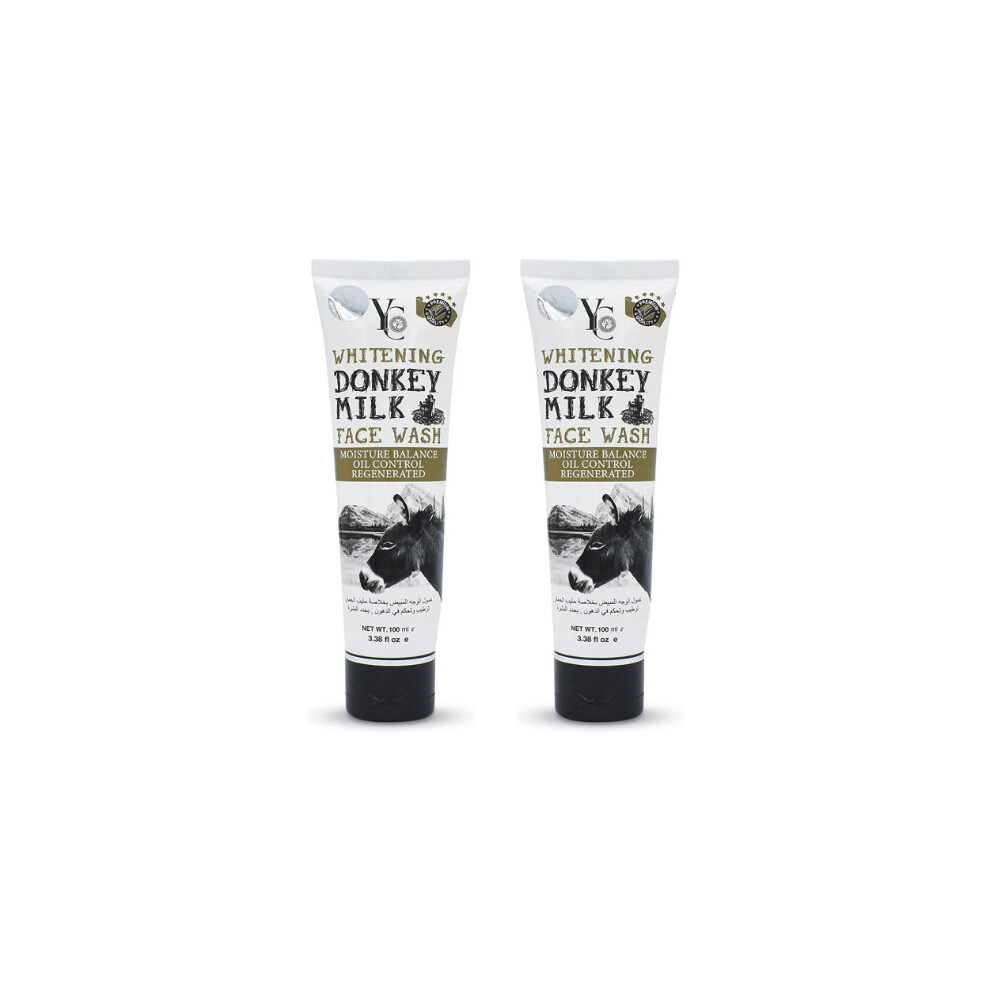 (Pack of 2) YC Whitening Donkey Milk Face Wash | Nourishing & Brightening Deep Cleansing Face Wash - 100ml