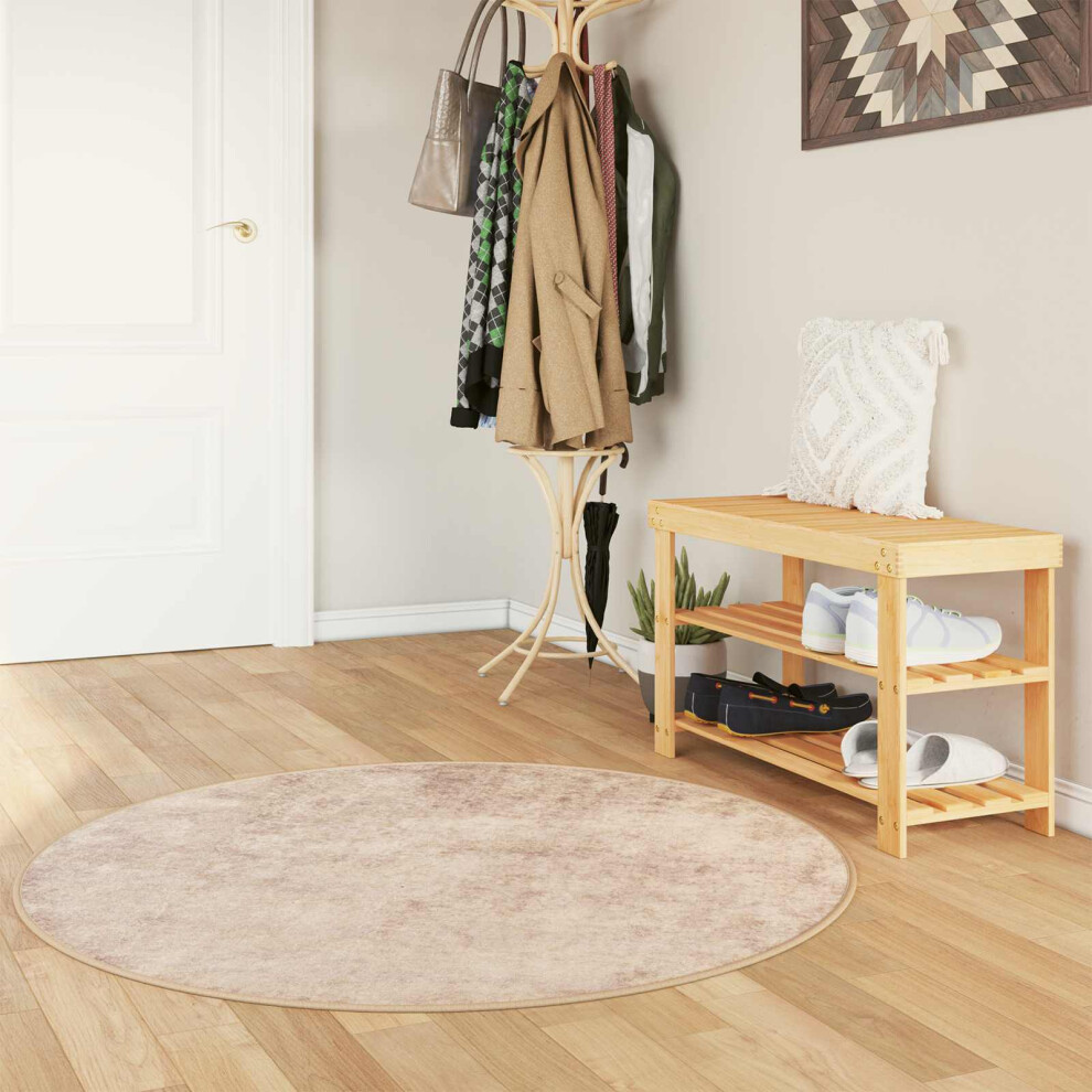 Vidaxl Rug Runner Marsa Beige 120 X 120 Cm Polyester And Pvc Cream