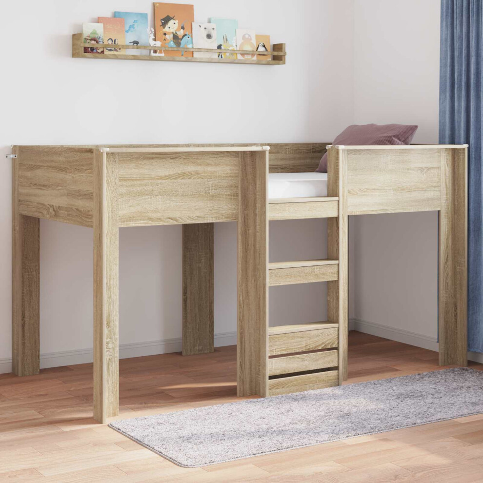 Vidaxl Bunk Bed For Kids Sonoma Oak 90 X 190 Cm Engineered Wood