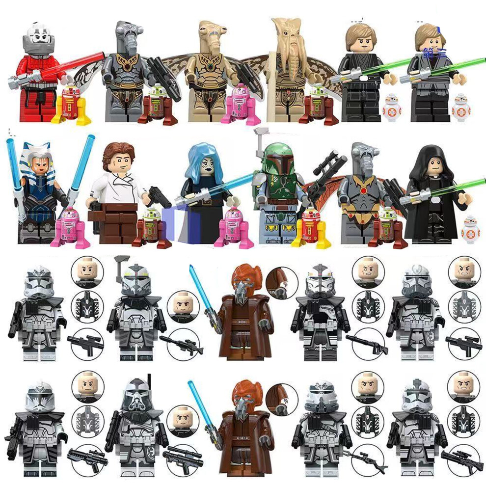 Bonxaif 22Pcs Star Wars Darth Malak Wolfpack Clone Commander Model Kid Toy Figure Fit Lego Uk Priority Delivery