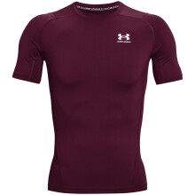 T-Shirt à Manches Courtes Compression HeatGear pour Homme Under Armour, Maroon (609)/Blanc, X-Small
