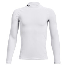 T-shirt à manches longues ColdGear Armour Mock pour garçons, blanc/noir, petit