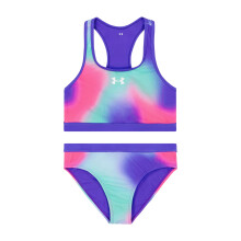 Bañador de Dos Piezas para Niñas Under Armour, Protección Solar UPF 50+, Secado Rápido, Prism Polka, 4