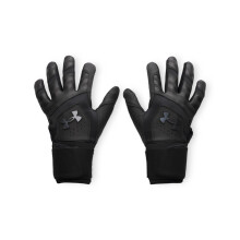 Under Armour Herr Yard 10 Långa Manschetter Basebollhandskar, (001) Svart/Svart/Metallisk Grå, Stor