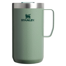 Stanley Everyday Camp Mug 24oz | Dricklock | Kopp för Kaffe, Te och Drycker | Isolerad Rostfri KaffeMugg | BPA-Fri | Hammertone Grå