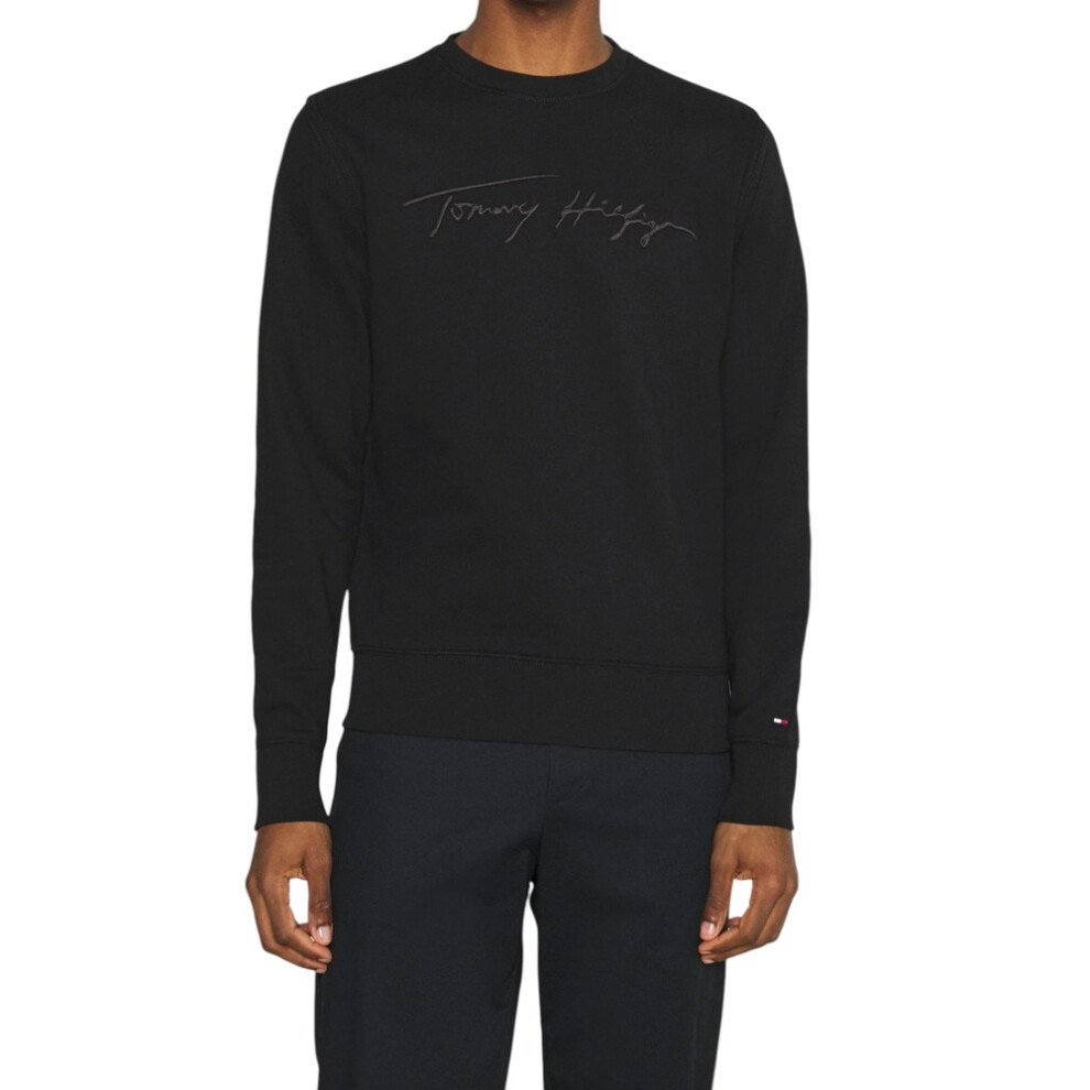Tommy Hilfiger (Black, S) Mens Sweatshirt Fleece Pullover