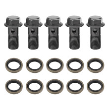 Iron Motorcycle Brake Banjo Bolt Kit 5pcs