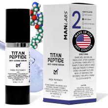 Man Labs Titan Anti-Aging Peptides Serum for Face - High Potency Mens Peptide Serum Moisturizer - Mens Skin Care - Men, Dark Spots, Wrinkles, Fine Lin
