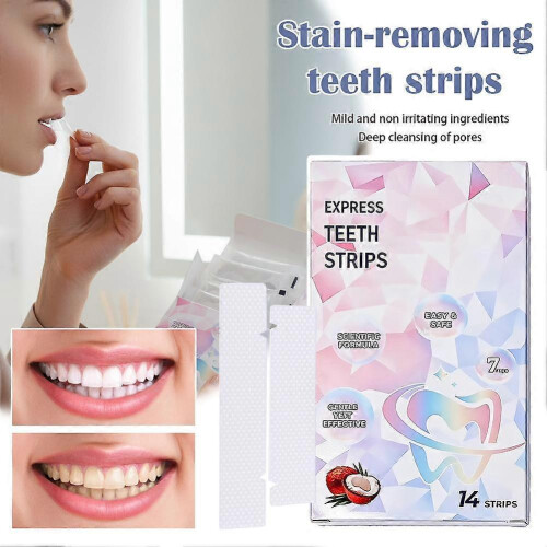 Express Teeth Whitening Strips,Deep Stains Removal Teeth Whitening-14 Strips/Bag 1