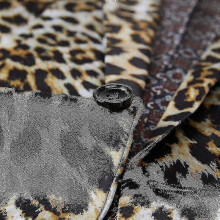 (S) Men Leopard Print Blazer Slim Fit Casual One Button Suit Jacket Tuxedo