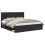 VidaXL vidaXL Bed Frame with Headboard Black 180 x 200 cm Solid Pine Wood 2