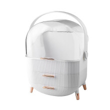 (White) Portable Large Capacity Light Luxury Cosmetic Storage Box