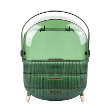 (dark green) Portable Large Capacity Light Luxury Cosmetic Storage Box
