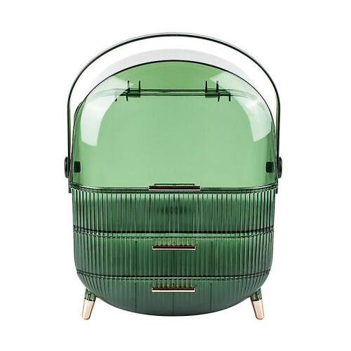 (dark green) Portable Large Capacity Light Luxury Cosmetic Storage Box