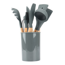Silicone Utensil Heat Resistance Kitchenware Spatula Soup Spoon Kitchen Tool (12 Pcs)