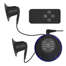 (Black/96g) Dual Electrode Breast Clamp Adult Toy Electric Pulse Breast Pump Climax Device Adult Toy
