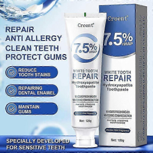 2PCS Hydroxyapatite Toothpaste for Advanced Enamel Protection, Gentle and Effective Formula, Fluoride-Free Toothpaste 2