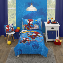 Marvel Spidey och hans fantastiska vänner Spidey Team Röd, Vit och Blå 4-delad sängset