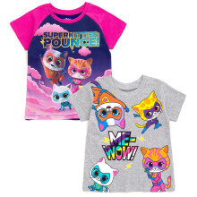 Disney Super Kitties T-shirtar för småflickor, 2-pack, 5T