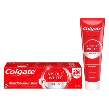 Dentifrice Colgate Visible White, Blanchiment des dents en 1 semaine, sûr pour l'émail, goût menthe (100G)
