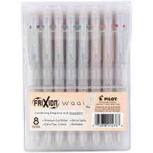 PILOT, FriXion Waai Suddbara Gelpennor, 8-Pack, Extra Fin Spets 0.5 mm, Blandade Färger