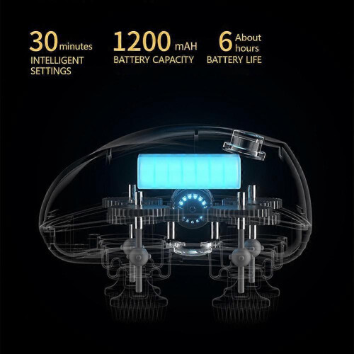 (pink) Head Massager ABS Type C Rechargeable 30 Min Auto Off