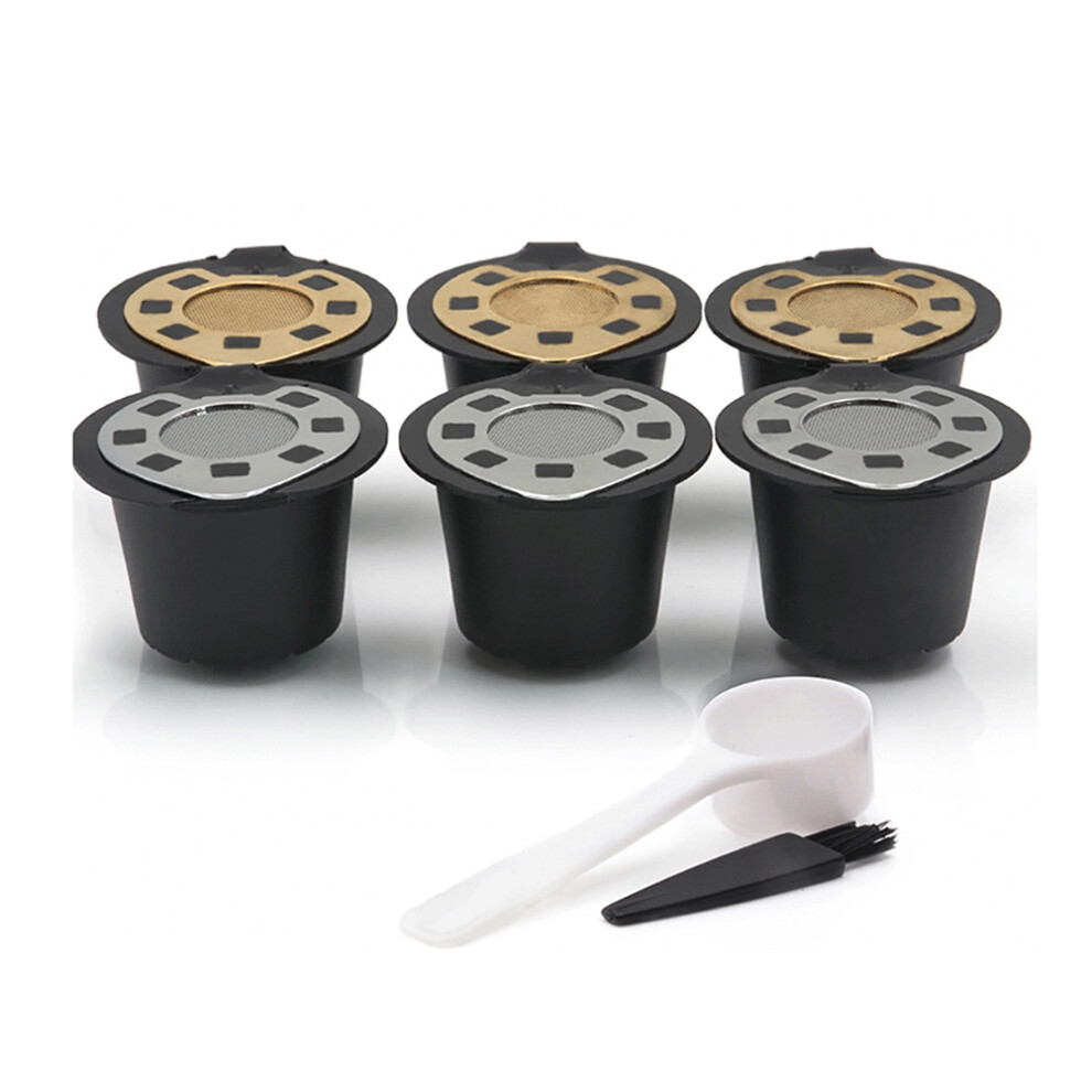 Semoic 6Pcs Update Version Coffee Capsule For Maker With Stainless Steel Lid Espresso Coffee Filter Cafe Pod