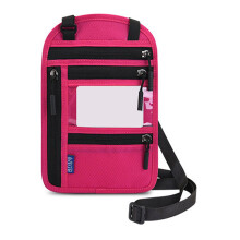 Portafoglio da Viaggio da Collo con Custodia per Passaporto con Blocco RFID Porta Documenti Organizer per Carta Borsa per Cellulare E