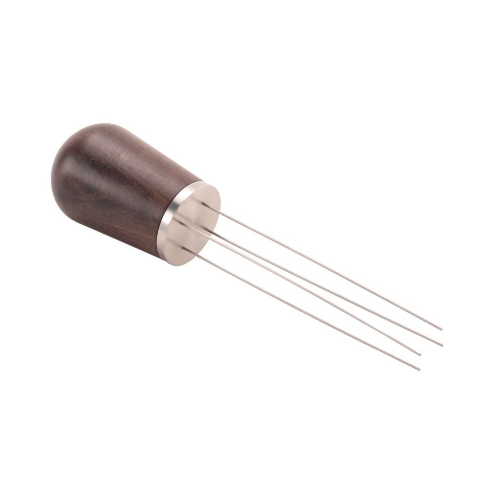 Semoic Espresso Stirrer, Coffee Stirring Tool For Espresso Distribution, Needle Type Distributor With Wood Base And Brush A