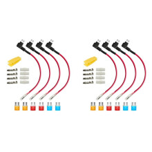 8Pcs 12V-24V Add-A-Circuit Micro2 Fuse Tap, Piggy Back Blade Fuse Holder with Wire Harness