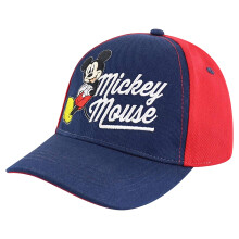 Gorra de béisbol para niños Disney, Mickey Mouse, ajustable, 2-4 años, azul/rojo