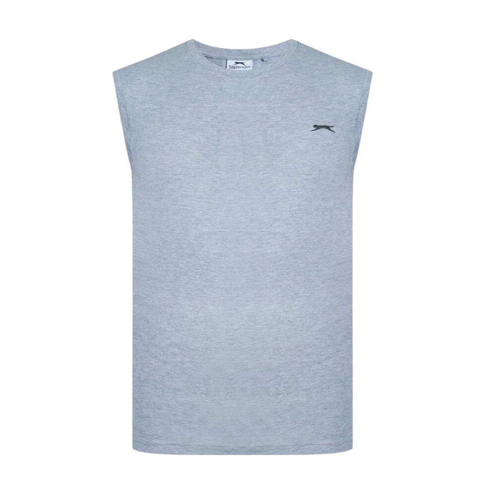 Slazenger (Xxl, Marl) Mens Logo Cotton Vest Top Grey
