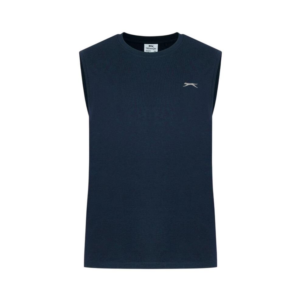Slazenger (S, Dark Navy) Mens Logo Cotton Vest Top Blue,Multicoloured