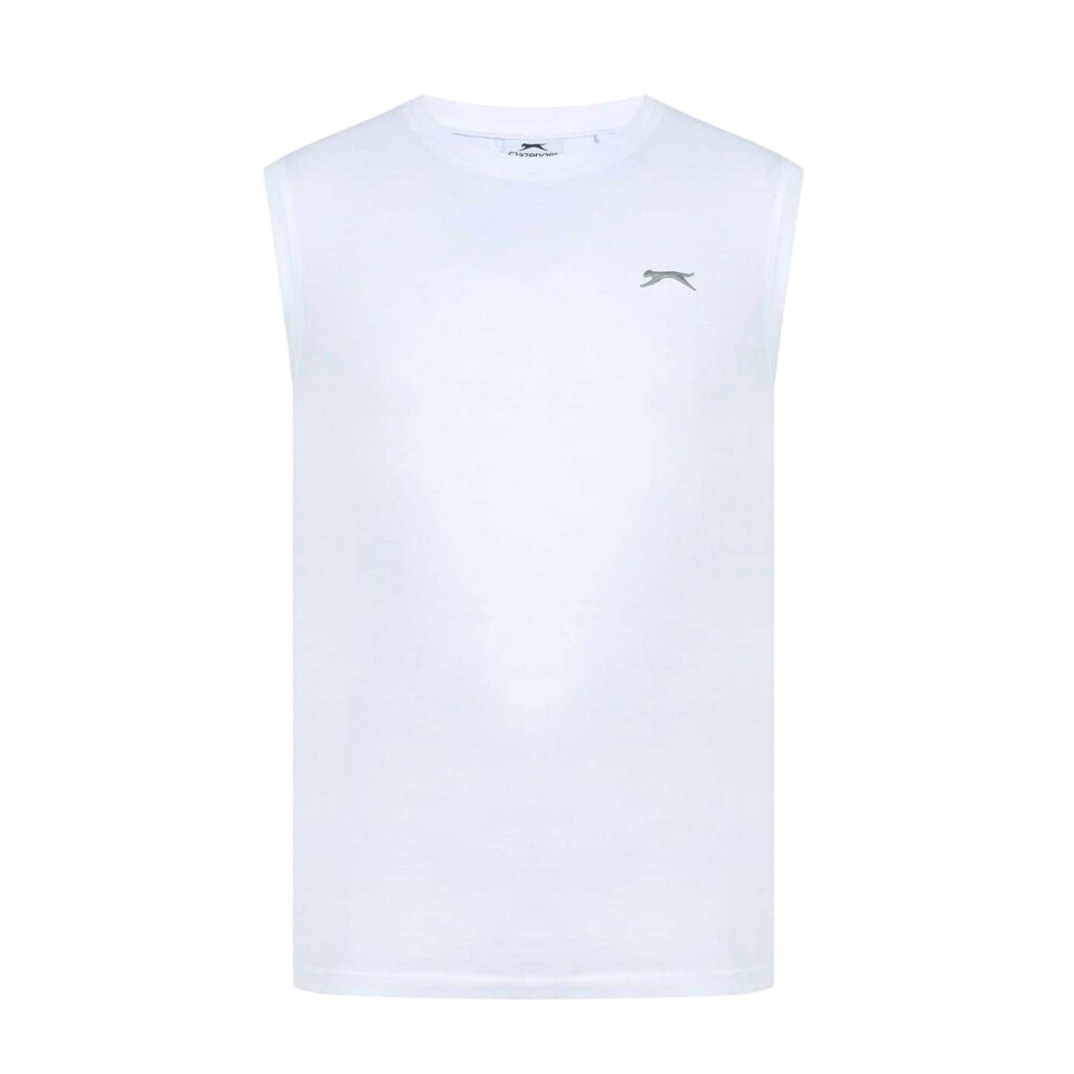 Slazenger (S, ) Mens Logo Cotton Vest Top White