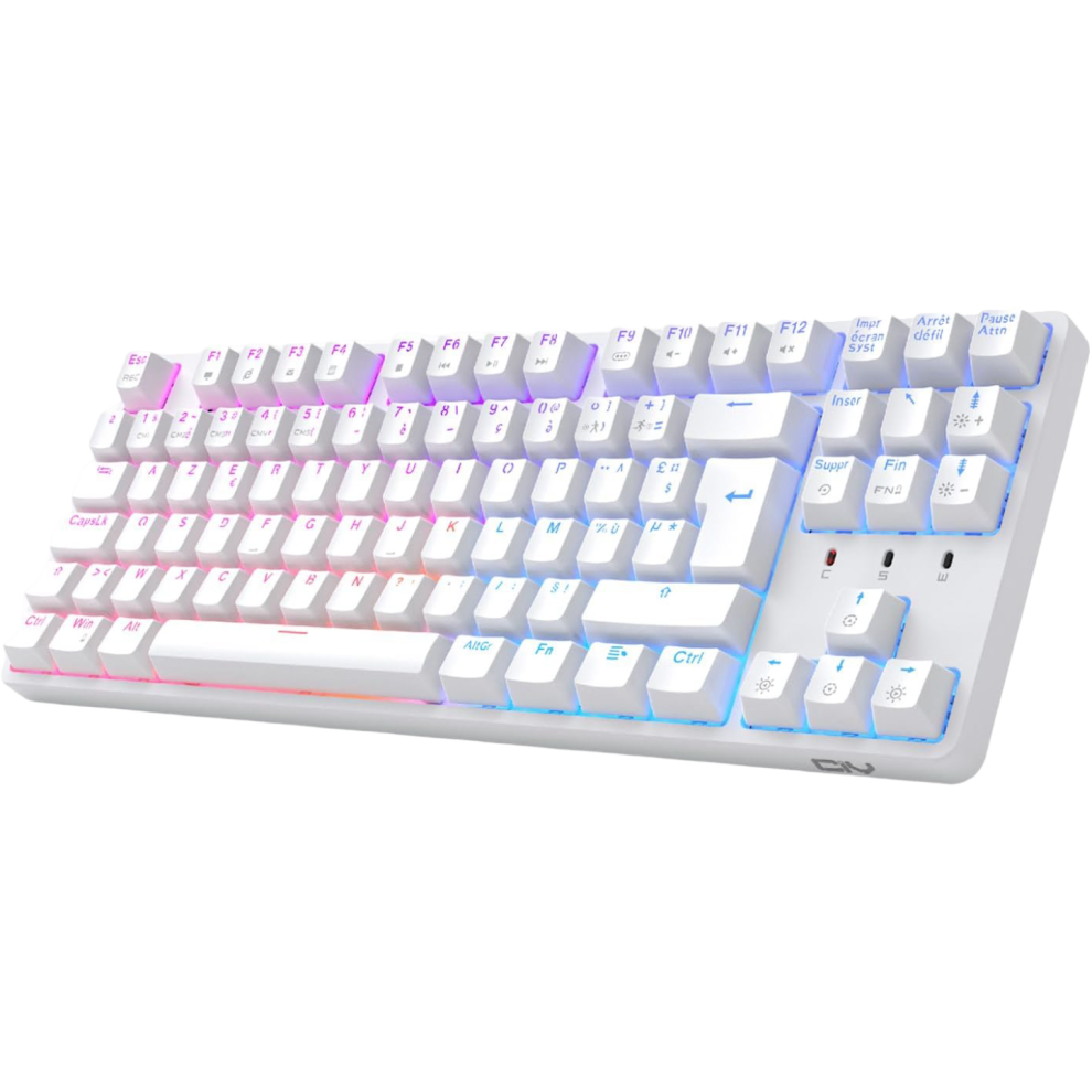 Gaming Mechanical Keyboard Tkl Azerty Wired Rgb Hot Swap Â Mechanical Tkl Keyboard, Azerty Hot Swap Keyboard, Rgb Gaming Keyboard White 5902362843712