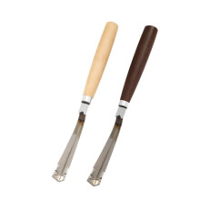(Rubber tapping knife with walnut handle + 10 replacement blades) V Rubber Peeling Cutter with 10 Blades, Wood Handle Pine Tapping Tool for Farm