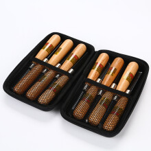 (Leather bag 12-piece set, gold-plated pattern style - unisex) 12Pcs SK5 Beech Handle Wood Carving Chisels Kit, Leather Tool Bag Wholesale Wood Tools