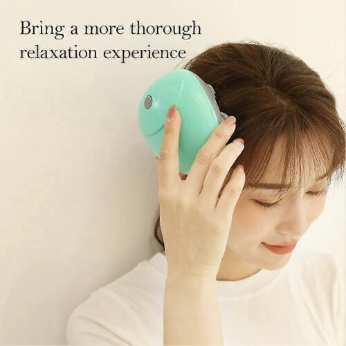 (blue) Head Massager ABS Type C Rechargeable 30 Min Auto Off