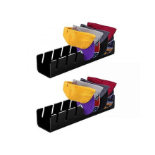 (2pcs Black) 1pc/2pcs Acrylic Cap Storage Rack, Slotted Baseball Cap Display Rack, Can Accommodate 7 Baseball Caps Storage Organizers