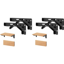 6 Inch Folding Shelf Brackets, 4 Pack Wall-Mounted Brackets, Space-Saving DIY Foldable Shelf for Tables