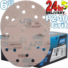 Norton Pro A275 self-grip discs 150 mm x 15H P240 Bx100