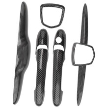 2X for  Abarth 500 595 695 Complete Exterior Cover Kit Front Rear Badge Cover+Trunk Handle Cover+Door Handle Cover