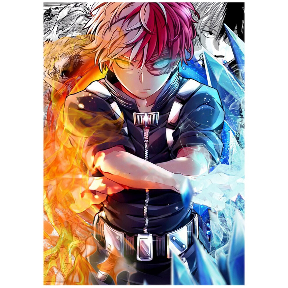 Semoic Japanese Anime My Hero Academia Diy Full Diamond Round Diamond Diamond Painting 30X40cm Home Decoration