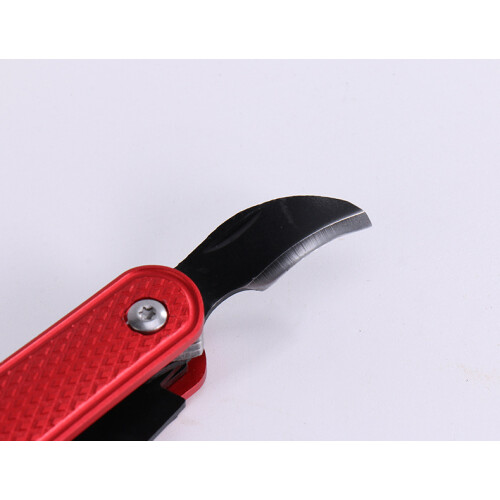 (Red) 6-in-1 Multi-Function Folding Knife, Portable Sharp Tool with Aluminum Alloy Shell for Outdoor Use 2