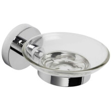 Metlex by Croydex Flexi-Fix Carina Soap Dish and Holder Stainless Steel Glass